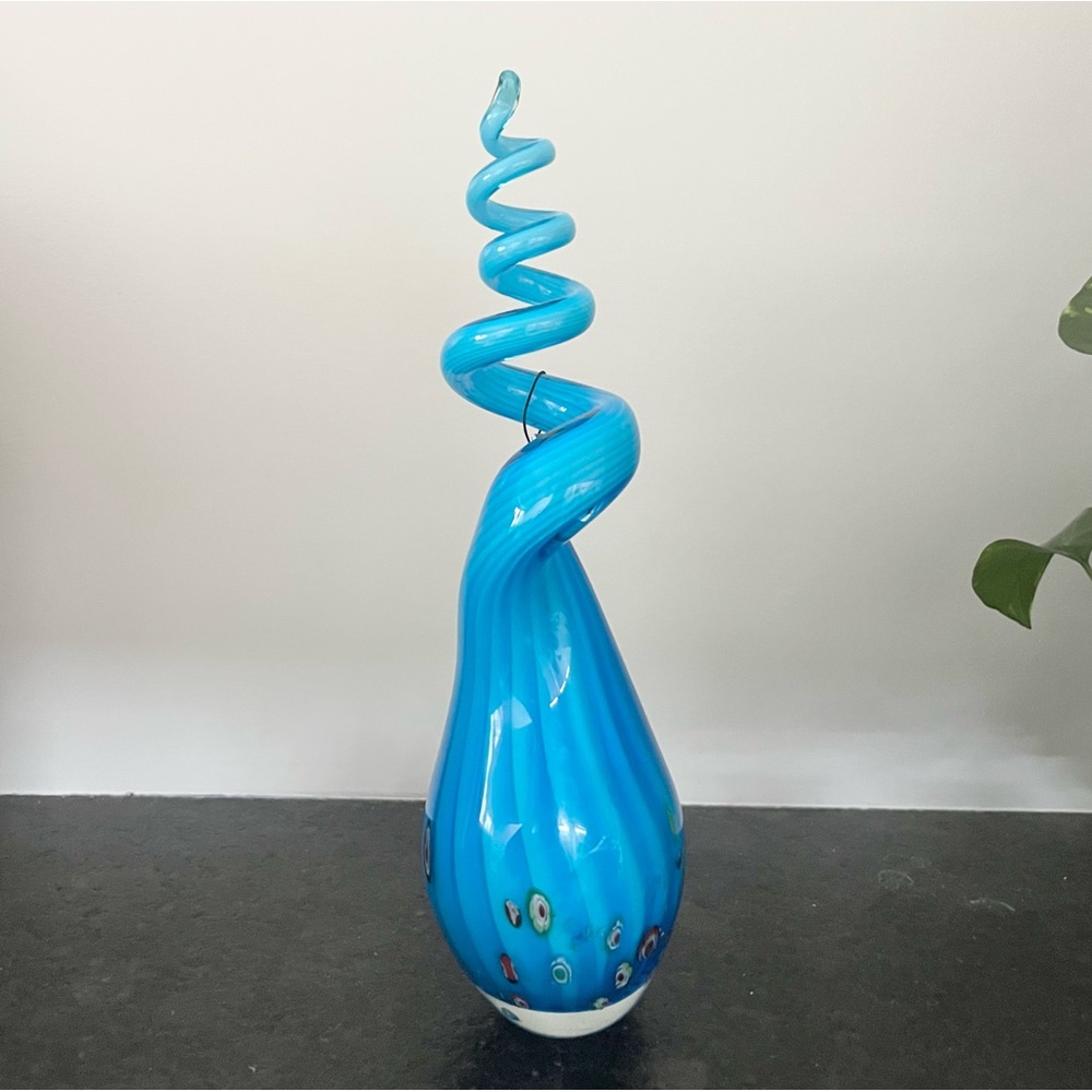 Murano Glass Brilliant Multiflori Corkscrew Art Glass Home Essentials Italy